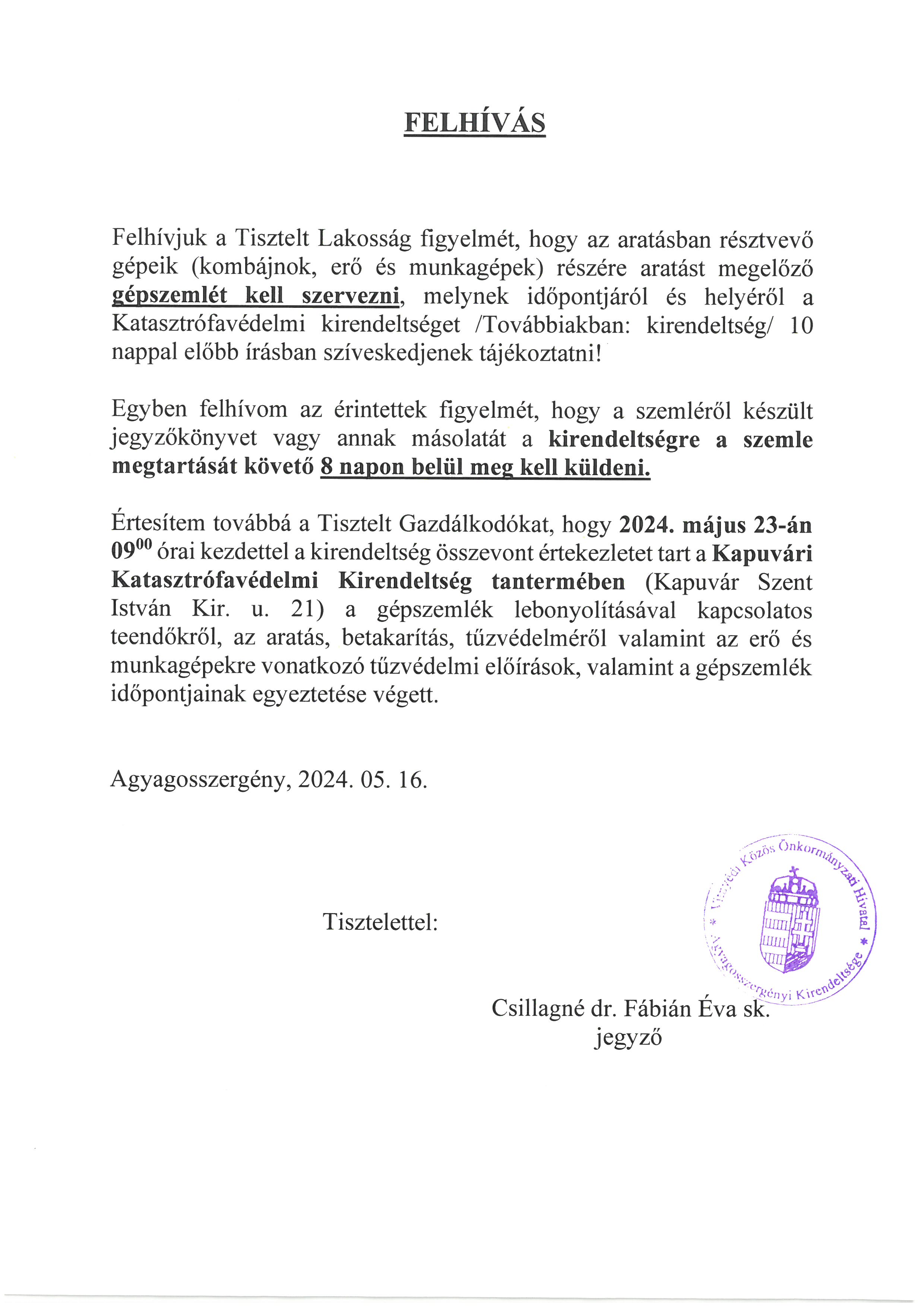 Aratási felhívás